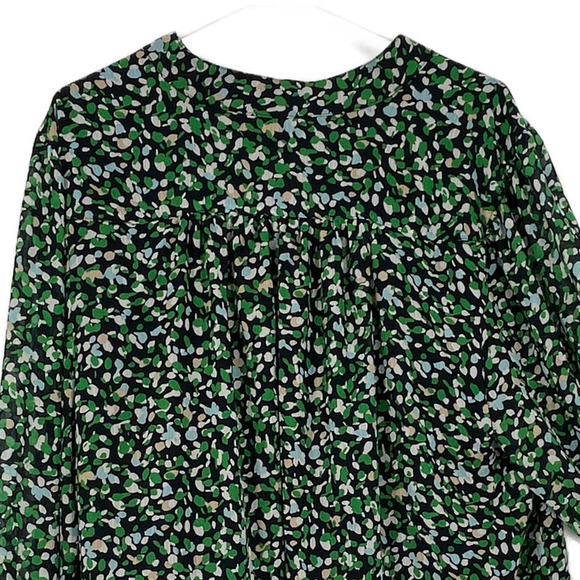 Chico's Blouse Tunic with Stitch Detail Abstract Dots in Classic Navy Size 16/18 - Picture 7 of 12